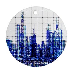 Skyscrapers City Skyscraper Zirkel Round Ornament (two Sides)