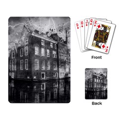 Reflection Canal Water Street Playing Card by Simbadda