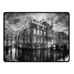 Reflection Canal Water Street Double Sided Fleece Blanket (Small)  45 x34  Blanket Back