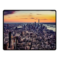 New York Skyline Architecture Nyc Double Sided Fleece Blanket (small) 