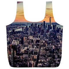 New York Skyline Architecture Nyc Full Print Recycle Bags (l) 