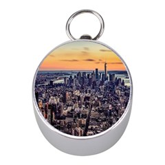 New York Skyline Architecture Nyc Mini Silver Compasses by Simbadda