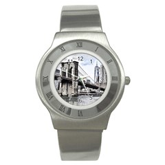 City Skyline Skyline City Cityscape Stainless Steel Watch by Simbadda