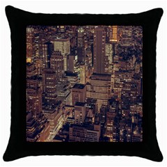 New York City Skyline Nyc Throw Pillow Case (black) by Simbadda