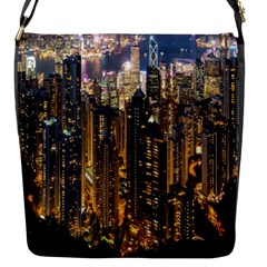 Panorama Urban Landscape Town Center Flap Messenger Bag (s) by Simbadda