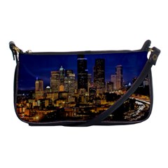 Skyline Downtown Seattle Cityscape Shoulder Clutch Bags by Simbadda