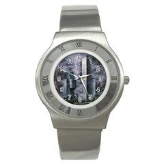 Digital Art City Cities Urban Stainless Steel Watch by Simbadda