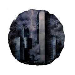 Digital Art City Cities Urban Standard 15  Premium Round Cushions by Simbadda