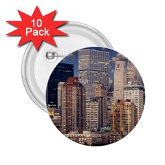 New York Skyline Manhattan Hudson 2 25  Buttons (10 Pack)  by Simbadda