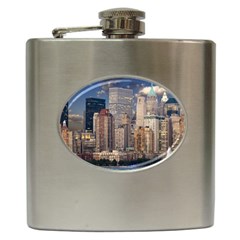 New York Skyline Manhattan Hudson Hip Flask (6 Oz) by Simbadda