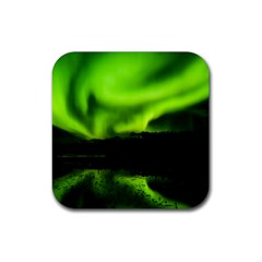 Aurora Borealis Northern Lights Sky Rubber Coaster (square)  by Simbadda