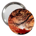 Tree Skyline Silhouette Sunset 3  Handbag Mirrors Front