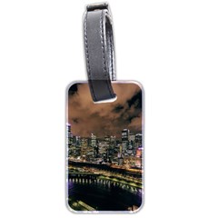 Cityscape Night Buildings Luggage Tags (two Sides)