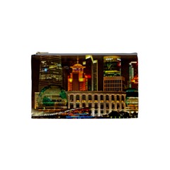 Shanghai Skyline Architecture Cosmetic Bag (small)  by Simbadda