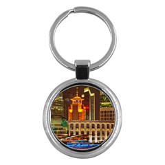 Shanghai Skyline Architecture Key Chains (round)  by Simbadda