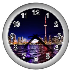 Toronto City Cn Tower Skydome Wall Clocks (silver) 