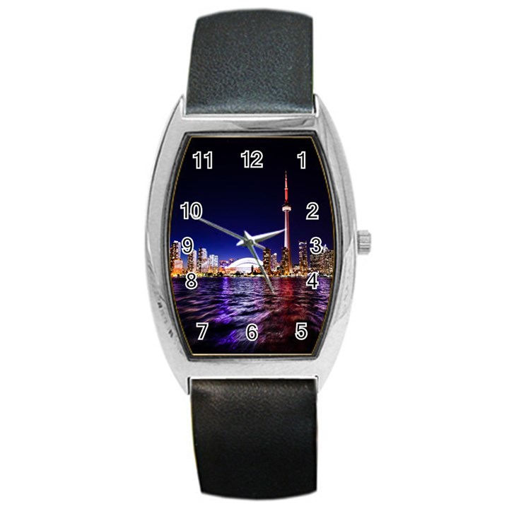 Toronto City Cn Tower Skydome Barrel Style Metal Watch