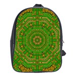 Wonderful Mandala Of Green And Golden Love School Bag (Large) Front