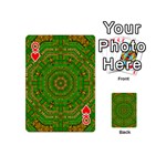 Wonderful Mandala Of Green And Golden Love Playing Cards 54 (Mini)  Front - HeartQ