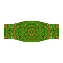 Wonderful Mandala Of Green And Golden Love Stretchable Headband by pepitasart