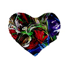 Lillies In Terracota Vase Standard 16  Premium Flano Heart Shape Cushions by bestdesignintheworld