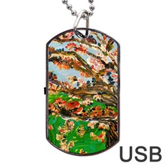 Coral Tree Dog Tag Usb Flash (one Side) by bestdesignintheworld