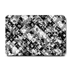 Black And White Patchwork Pattern Small Doormat  by dflcprints