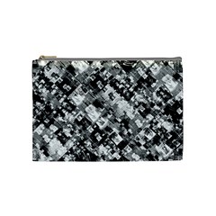 Black And White Patchwork Pattern Cosmetic Bag (medium)  by dflcprints