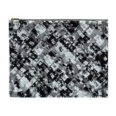 Black And White Patchwork Pattern Cosmetic Bag (xl) by dflcprints