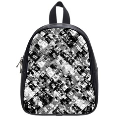 Black And White Patchwork Pattern School Bag (small) by dflcprints