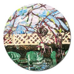 Blooming Tree 2 Magnet 5  (round) by bestdesignintheworld