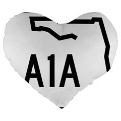 Florida State Road A1a Large 19  Premium Heart Shape Cushions by abbeyz71