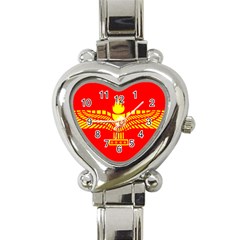 Aramean Syriac Flag Heart Italian Charm Watch by abbeyz71