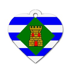 Flag Of Vieques Dog Tag Heart (two Sides)