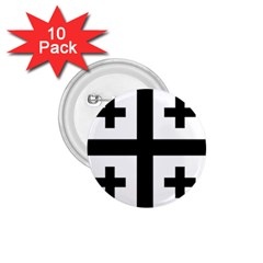 Black Jerusalem Cross  1.75  Buttons (10 pack)