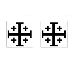 Black Jerusalem Cross  Cufflinks (Square)