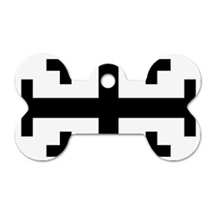 Black Jerusalem Cross  Dog Tag Bone (Two Sides)