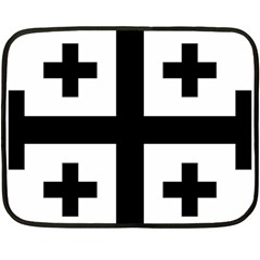 Black Jerusalem Cross  Fleece Blanket (Mini)