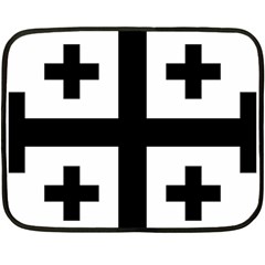 Black Jerusalem Cross  Double Sided Fleece Blanket (Mini) 