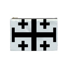 Black Jerusalem Cross  Cosmetic Bag (medium)  by abbeyz71