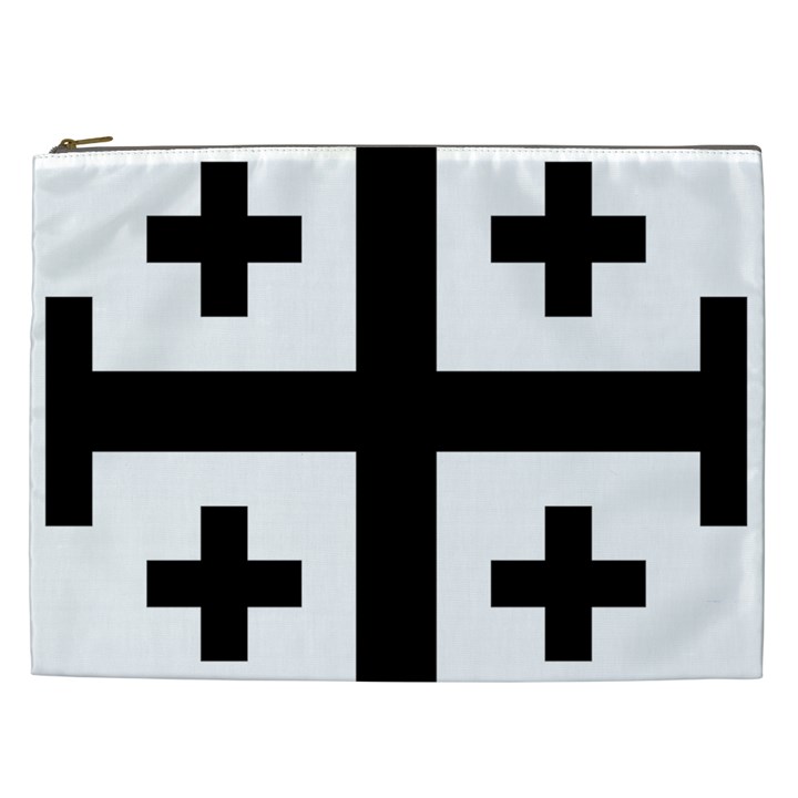 Black Jerusalem Cross  Cosmetic Bag (XXL) 