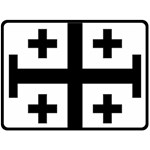 Black Jerusalem Cross  Double Sided Fleece Blanket (Large)  80 x60  Blanket Front