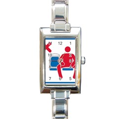 No Manspreading Sign Rectangle Italian Charm Watch by abbeyz71