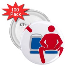 No Manspreading Sign 2 25  Buttons (100 Pack) 