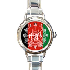 Flag Of Afghanistan Round Italian Charm Watch by abbeyz71