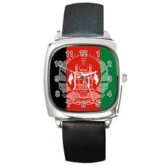 Flag Of Afghanistan Square Metal Watch by abbeyz71