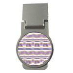 Colorful Wavy Stripes Pattern 7200 Money Clips (Round)  Front