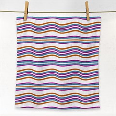 Colorful Wavy Stripes Pattern 7200 Face Towel by dflcprints