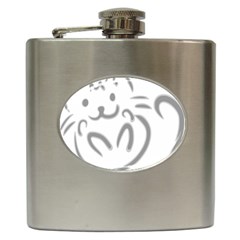 Cat Feline Cute Pet Animal Hip Flask (6 Oz) by Simbadda