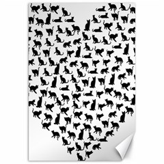 Heart Love Cats Kitten Kitty Canvas 20  X 30   by Simbadda